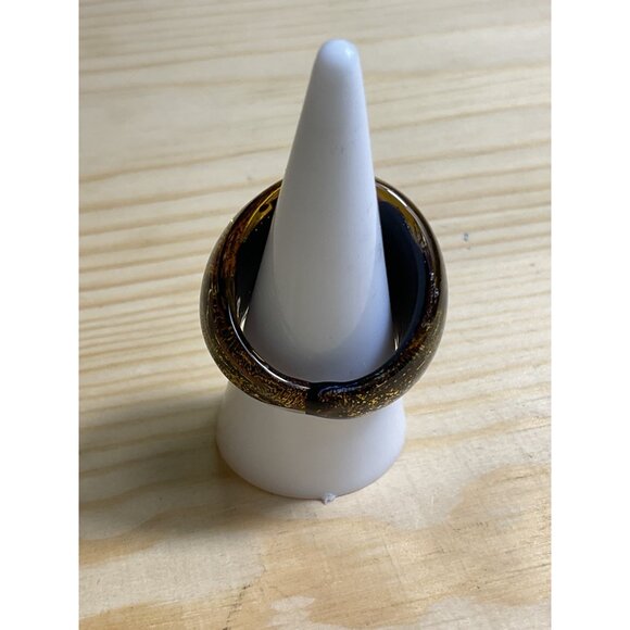 Brown and Gold Acrylic Ring - Picture 3 of 4